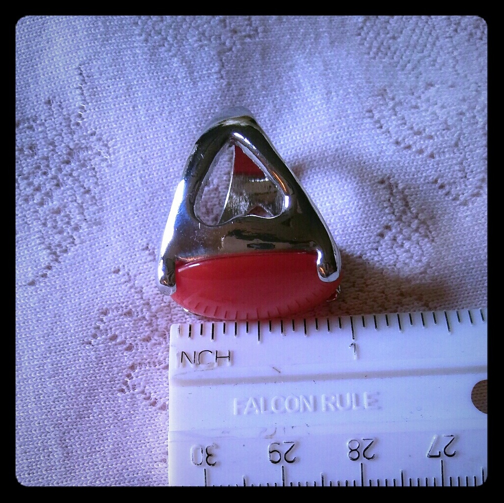 Vintage Orange Oval Statement Ring - image 6